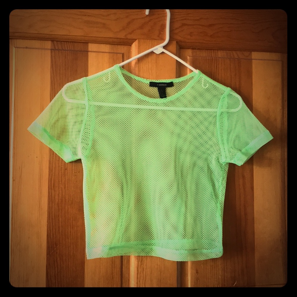 Neon Green Netting Crop Top